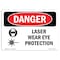 Signmission OSHA Danger Sign, Laser Wear Eye Protection, 18in X 12in Decal, 18" W, 12" H, Landscape OS-DS-D-1218-L-1418 - alternate 1